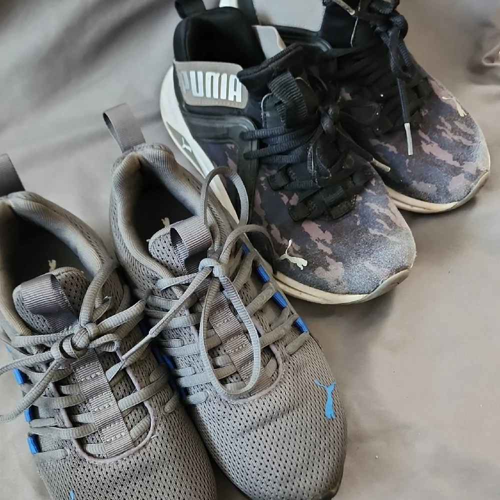 Puma Kids Sneakers - Gray and Blue - Picture 1 of 15
